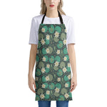 Frogs And Water Lilies Pattern Print Apron