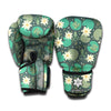 Frogs And Water Lilies Pattern Print Boxing Gloves