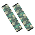 Frogs And Water Lilies Pattern Print Car Seat Belt Covers