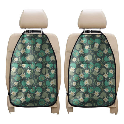 Frogs And Water Lilies Pattern Print Car Seat Organizers