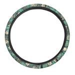 Frogs And Water Lilies Pattern Print Car Steering Wheel Cover