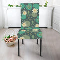 Frogs And Water Lilies Pattern Print Dining Chair Slipcover