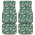 Frogs And Water Lilies Pattern Print Front and Back Car Floor Mats