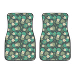 Frogs And Water Lilies Pattern Print Front Car Floor Mats