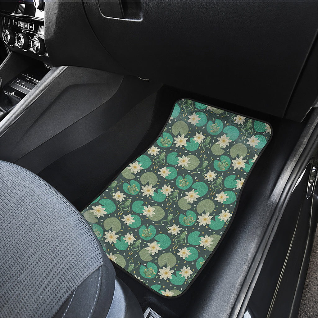 Frogs And Water Lilies Pattern Print Front Car Floor Mats