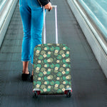 Frogs And Water Lilies Pattern Print Luggage Cover