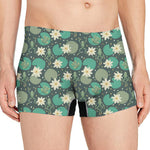 Frogs And Water Lilies Pattern Print Men's Boxer Briefs
