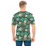 Frogs And Water Lilies Pattern Print Men's T-Shirt
