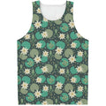 Frogs And Water Lilies Pattern Print Men's Tank Top