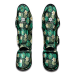 Frogs And Water Lilies Pattern Print Muay Thai Shin Guard