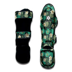 Frogs And Water Lilies Pattern Print Muay Thai Shin Guard