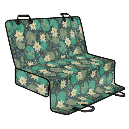 Frogs And Water Lilies Pattern Print Pet Car Back Seat Cover