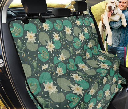Frogs And Water Lilies Pattern Print Pet Car Back Seat Cover
