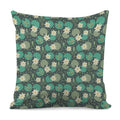 Frogs And Water Lilies Pattern Print Pillow Cover