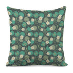 Frogs And Water Lilies Pattern Print Pillow Cover