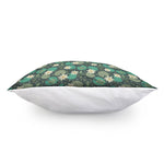 Frogs And Water Lilies Pattern Print Pillow Cover