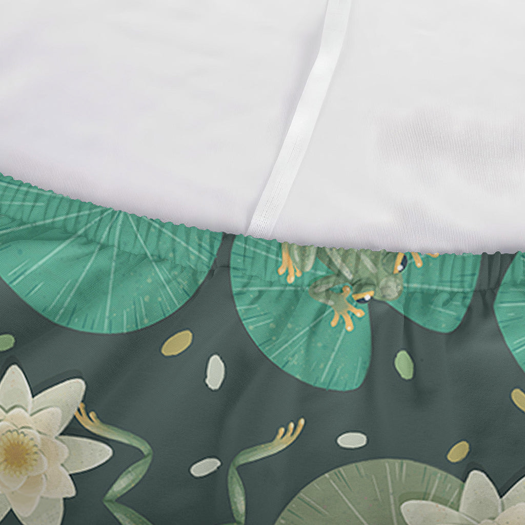 Frogs And Water Lilies Pattern Print Sofa Cover