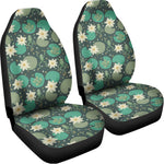 Frogs And Water Lilies Pattern Print Universal Fit Car Seat Covers