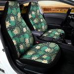 Frogs And Water Lilies Pattern Print Universal Fit Car Seat Covers
