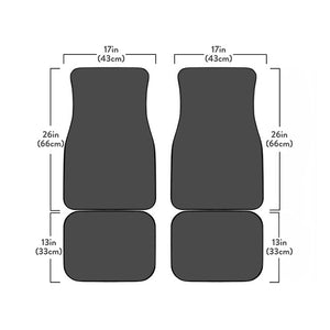 Black Adinkra Symbols Pattern Print Front and Back Car Floor Mats