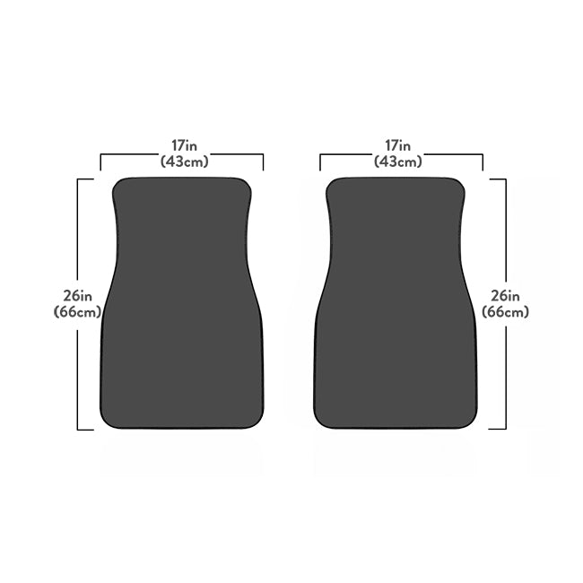 Black Bowling Pins Pattern Print Front Car Floor Mats