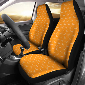 Orange Dachshund Pattern Universal Fit Car Seat Covers