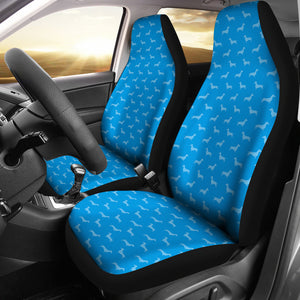 Blue Dachshund Pattern Universal Fit Car Seat Covers