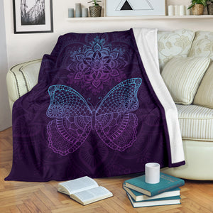 Purple Butterfly Mandala Blanket