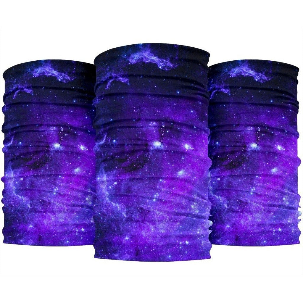 Purple Stars Nebula Galaxy Space Print 3-Pack Bandanas