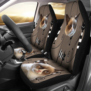 Grumpy Cat Face Universal Fit Car Seat Covers