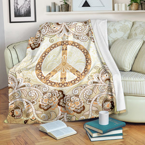 Floral Hippie Peace Blanket