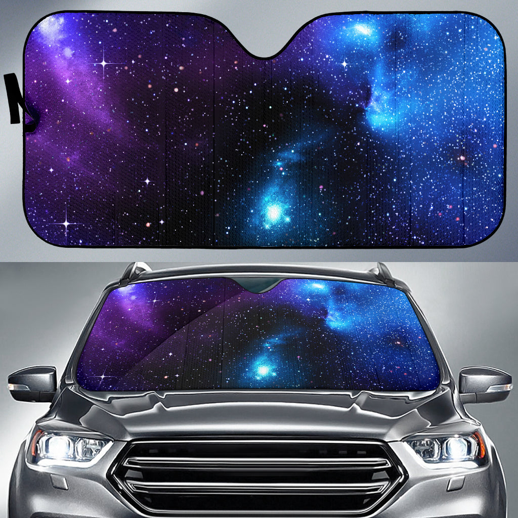 Dark Purple Blue Galaxy Space Print Car Windshield Sun Shade