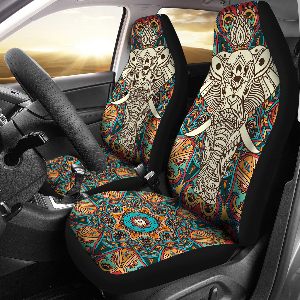 Bohemian Elephant Mandala Universal Fit Car Seat Covers