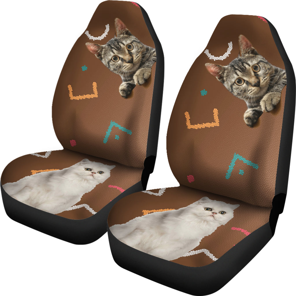 Grey And White Cats Universal Fit Car Seat Covers