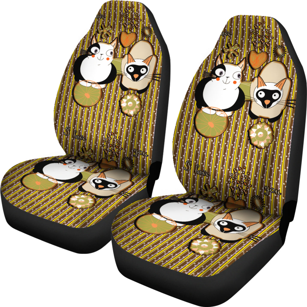 Cute Cartoon Cats Universal Fit Car Seat Covers