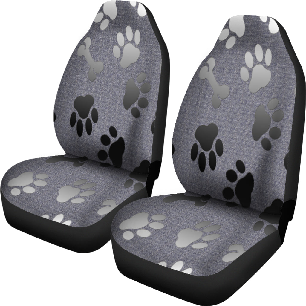 Paw And Bone Pattern Universal Fit Car Seat Covers