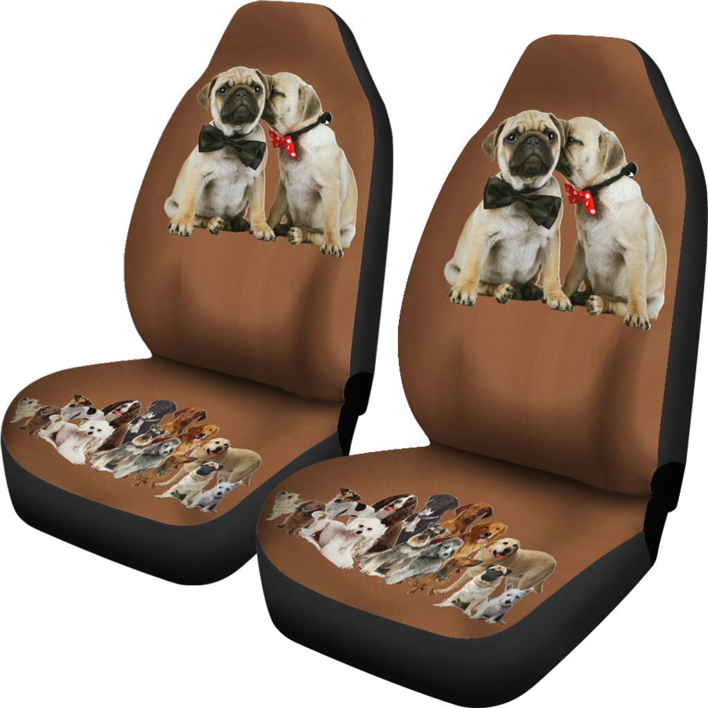 Pugs And Friends Universal Fit Car Seat Covers