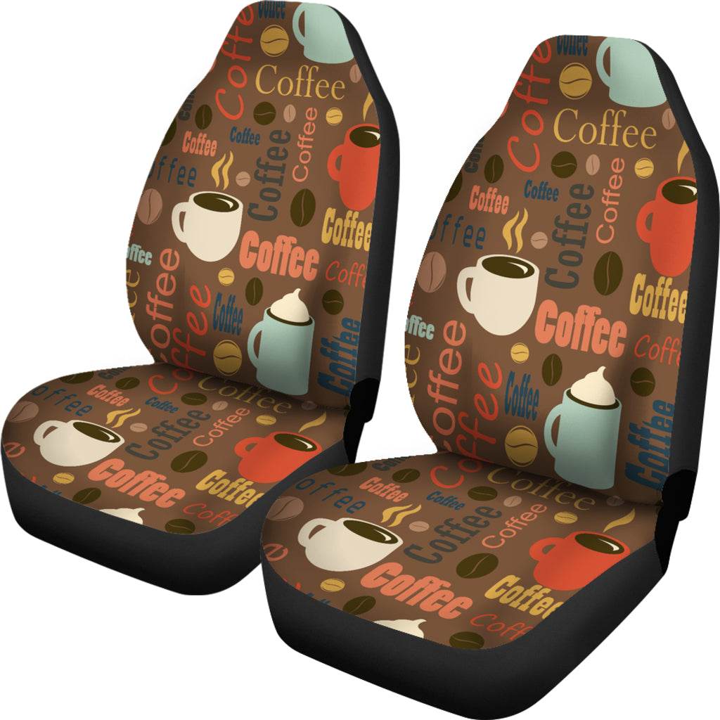 Coffee Pattern Universal Fit Car Seat Covers