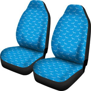 Blue Dachshund Pattern Universal Fit Car Seat Covers