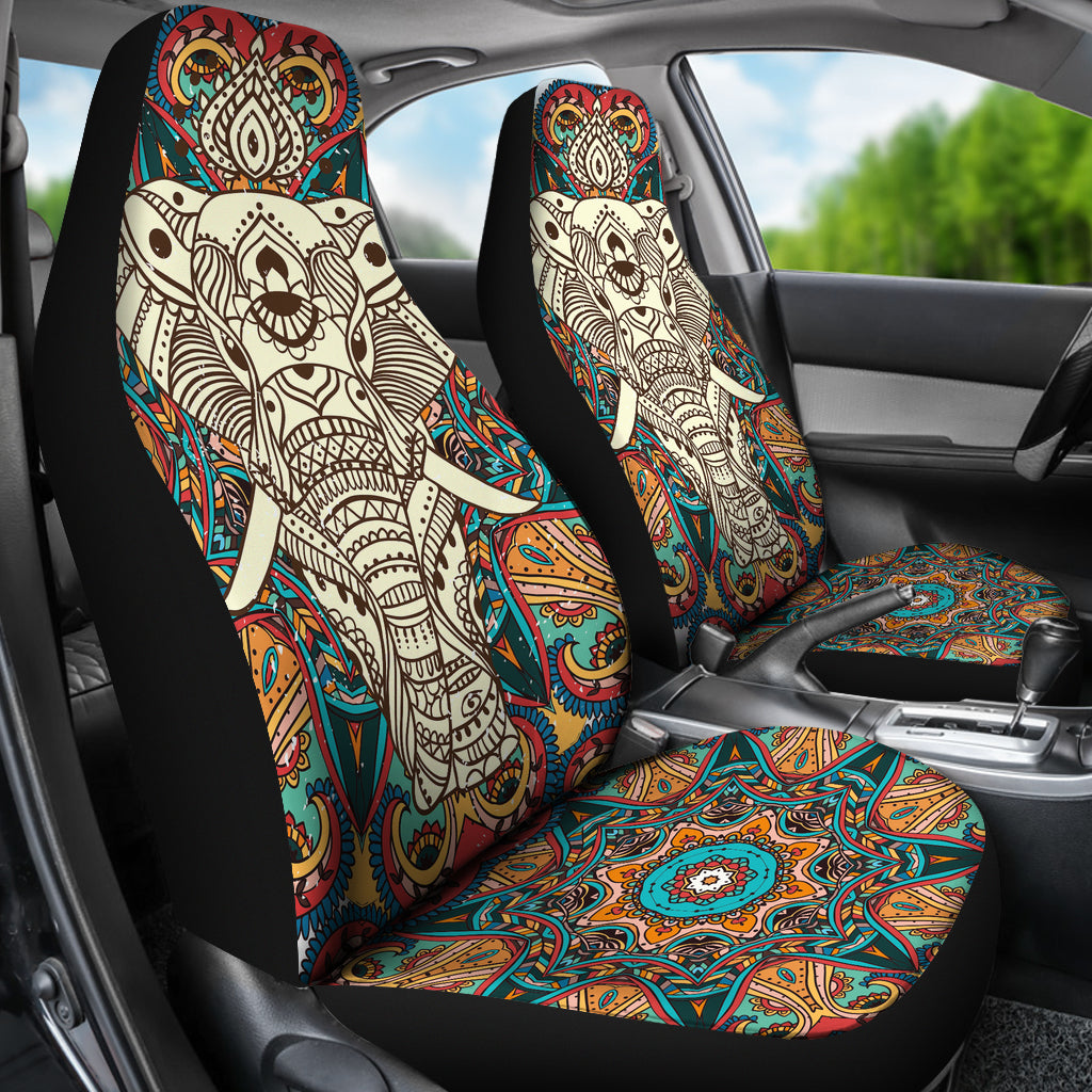 Bohemian Elephant Mandala Universal Fit Car Seat Covers