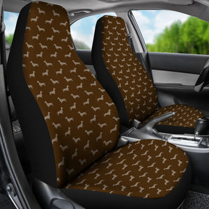 Brown Dachshund Pattern Universal Fit Car Seat Covers