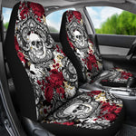 Gothic Skull And Red Roses Universal Fit Car Seat Covers