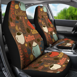 Coffee Pattern Universal Fit Car Seat Covers