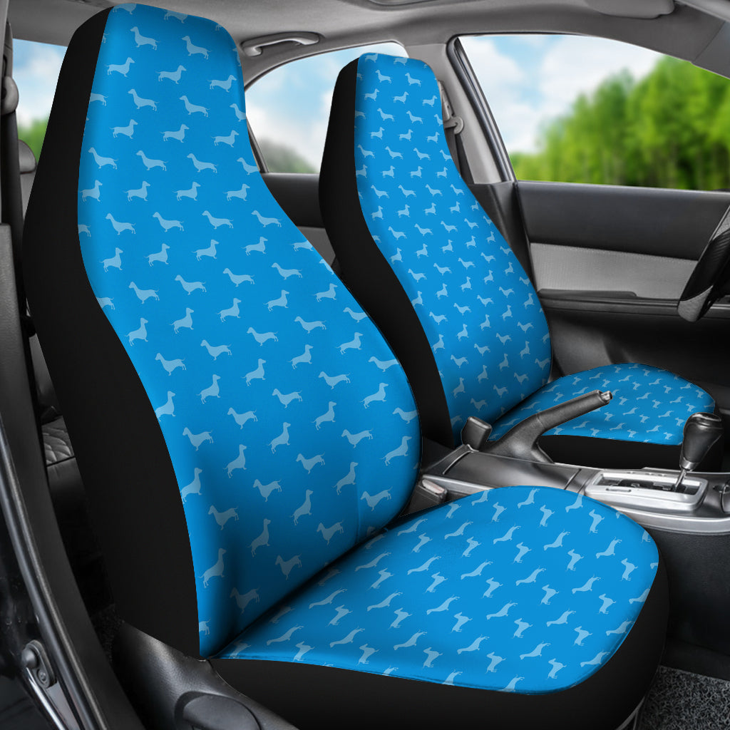 Blue Dachshund Pattern Universal Fit Car Seat Covers