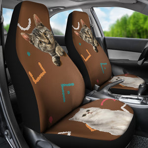 Grey And White Cats Universal Fit Car Seat Covers