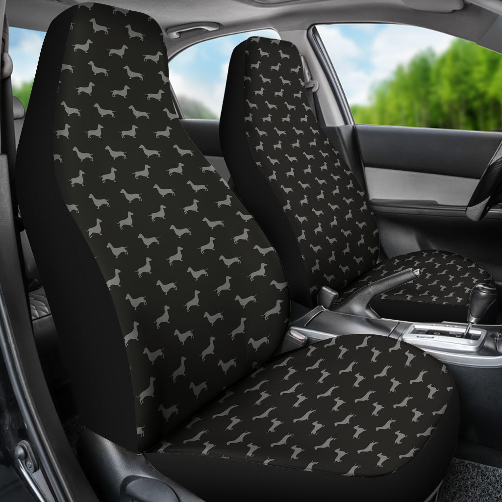 Black Dachshund Pattern Universal Fit Car Seat Covers