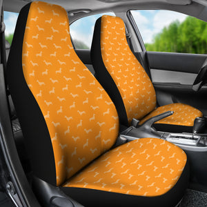 Orange Dachshund Pattern Universal Fit Car Seat Covers