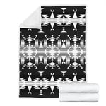 Black And White Geometric Native Pattern Blanket