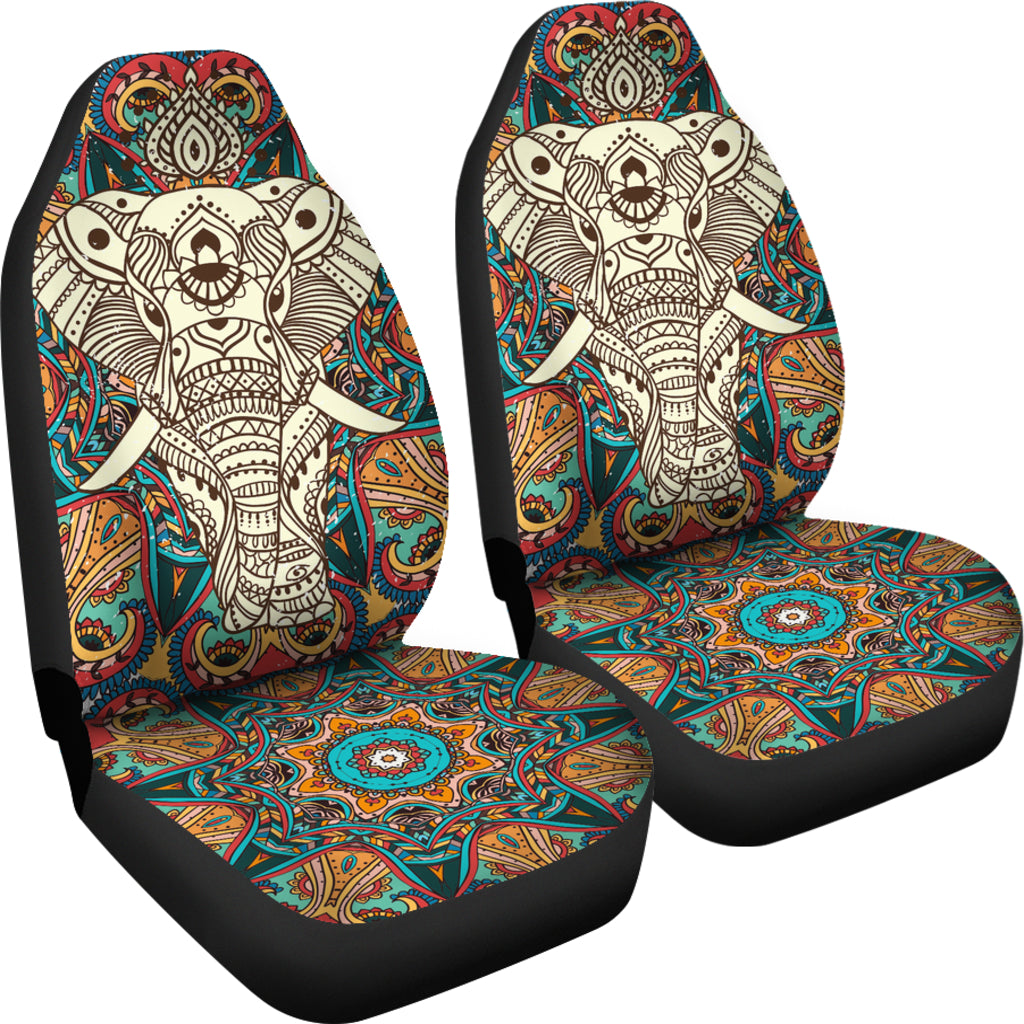 Bohemian Elephant Mandala Universal Fit Car Seat Covers