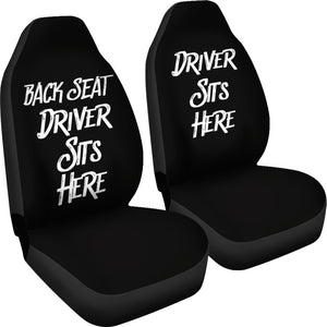 Driver Sits Here (Left) Universal Fit Car Seat Covers